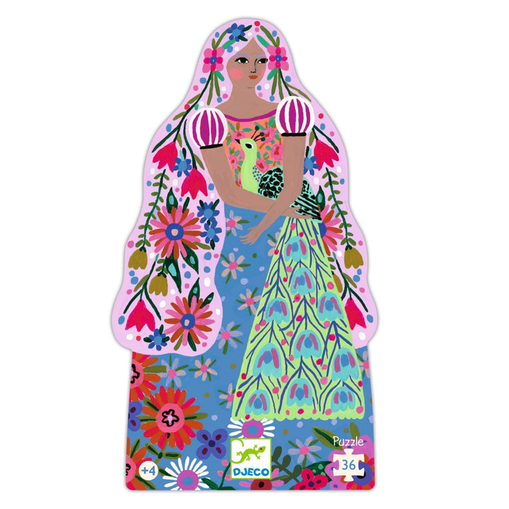 Djeco Silhouette Puzzle - The Princess and her Peacock (36 pieces)