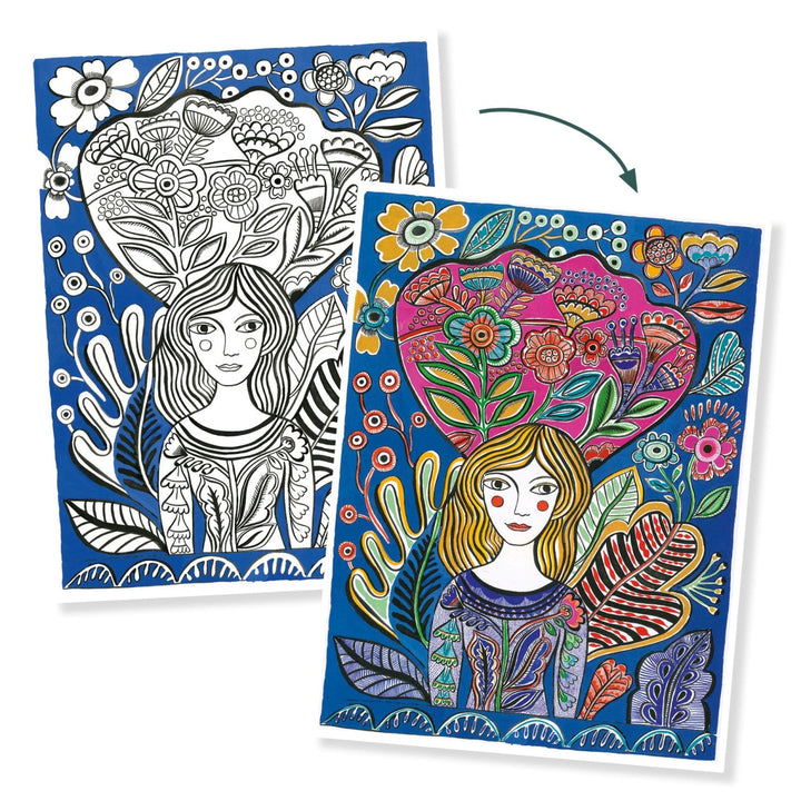 Djeco Colouring Gallery - Blooms