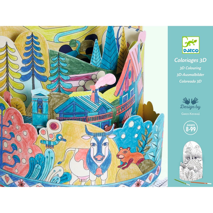 Djeco Diorama Colouring - On Top of the World