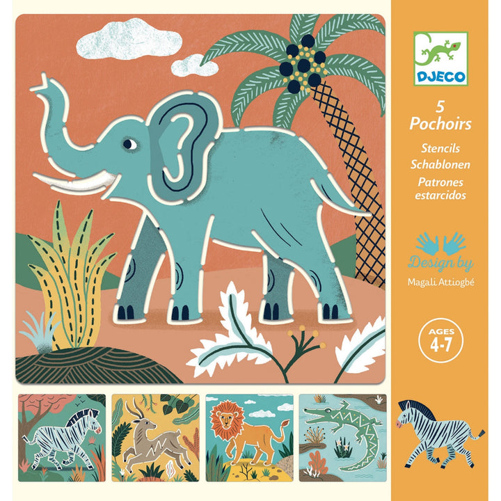 Djeco Stencils - Wild Animals