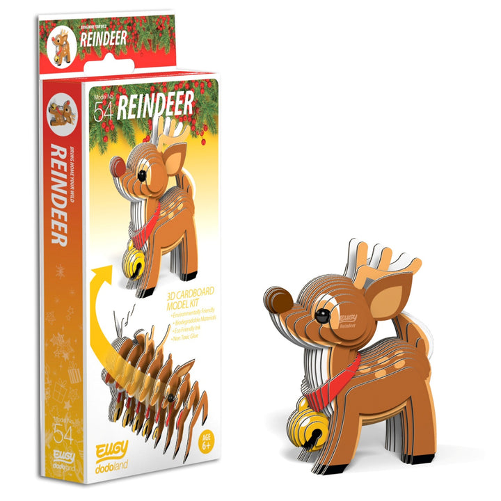 Eugy Reindeer 3D Cardboard Model Kit