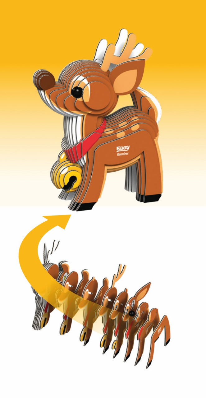 Eugy Reindeer 3D Cardboard Model Kit