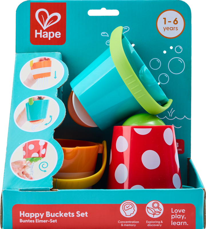 Hape Bath Toys - Happy Buckets Set