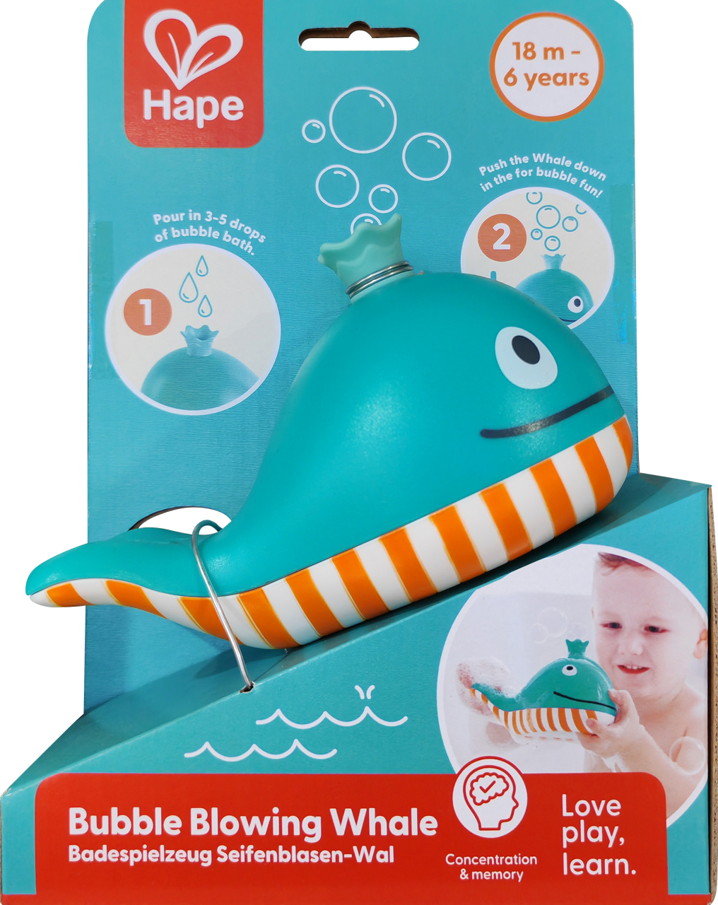 Hape Bath Toys - Bubble Blowing Whale