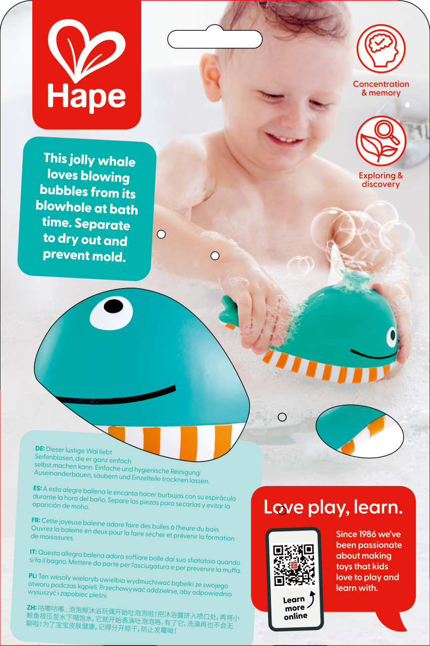 Hape Bath Toys - Bubble Blowing Whale