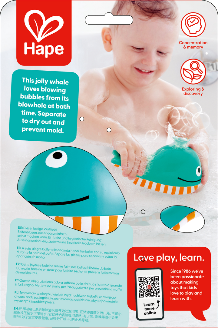 Hape Bath Toys - Bubble Blowing Whale