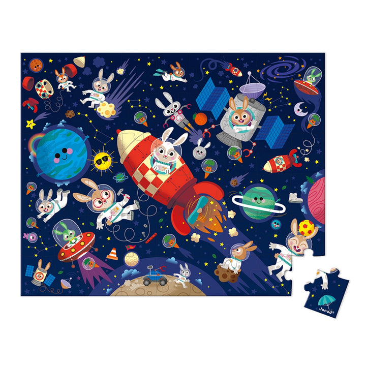 Janod Puzzle Suitcase - Rocket (54 pieces)
