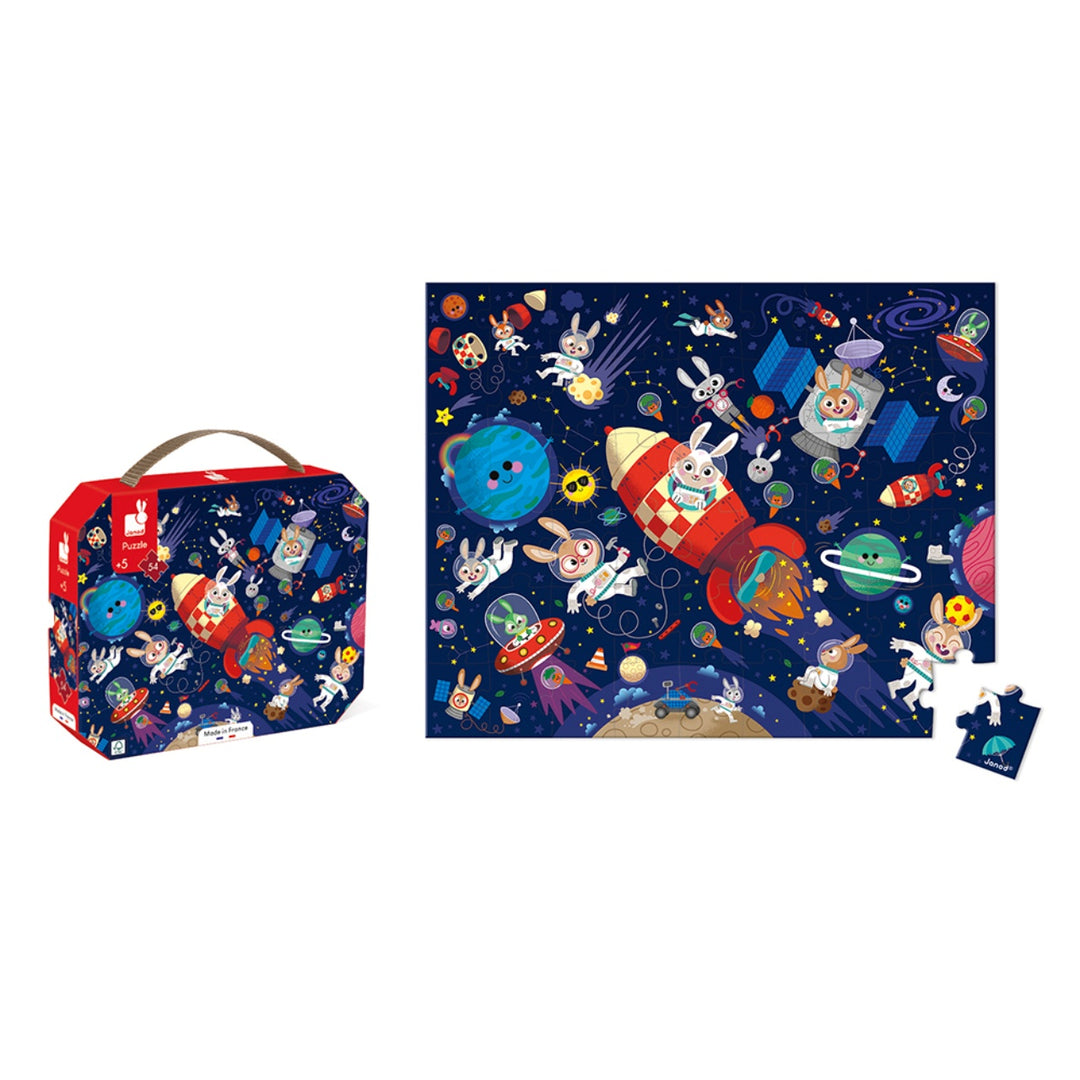 Janod Puzzle Suitcase - Rocket (54 pieces)