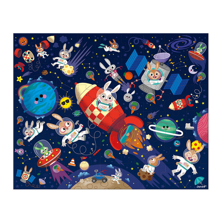 Janod Puzzle Suitcase - Rocket (54 pieces)