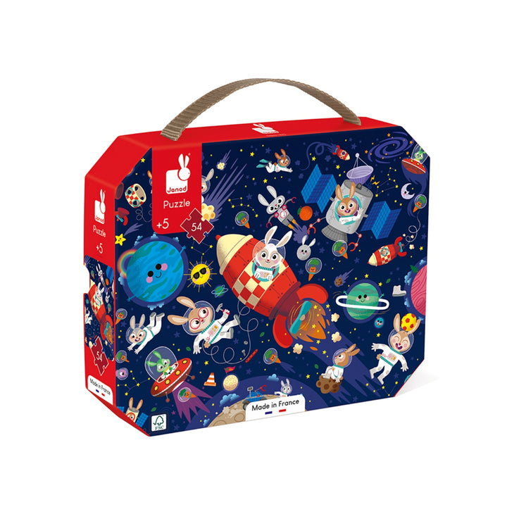 Janod Puzzle Suitcase - Rocket (54 pieces)