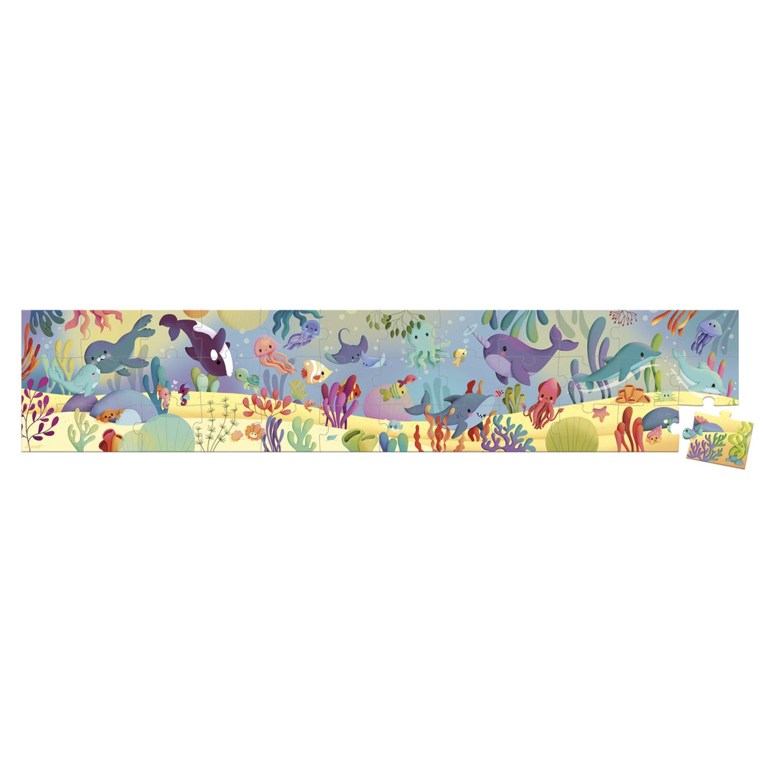 Janod Puzzle Suitcase - Sea Animals Frieze (36 pieces)
