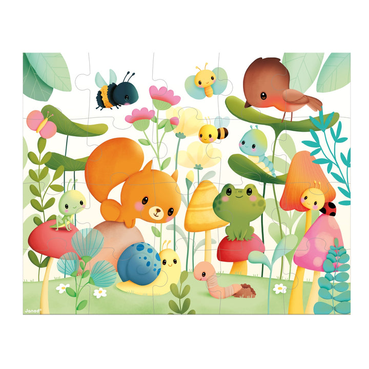 Janod Puzzle Suitcase - Garden Friends (20 pieces)