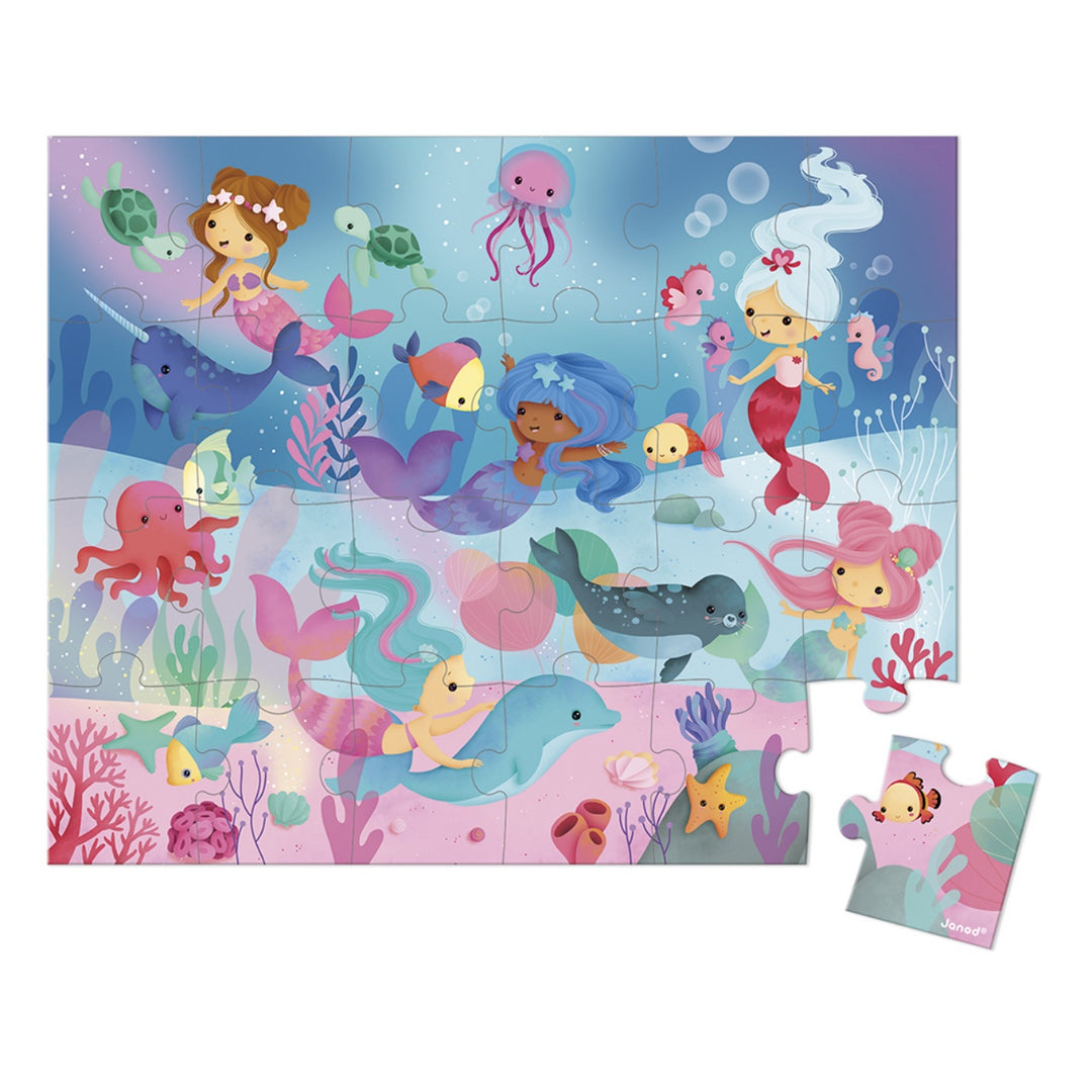 Janod Puzzle Suitcase - Mermaids (24 pieces)