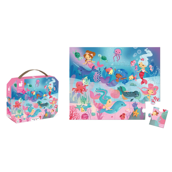 Janod Puzzle Suitcase - Mermaids (24 pieces)