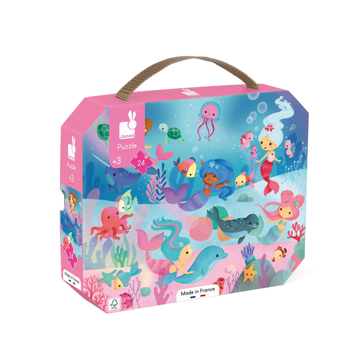 Janod Puzzle Suitcase - Mermaids (24 pieces)