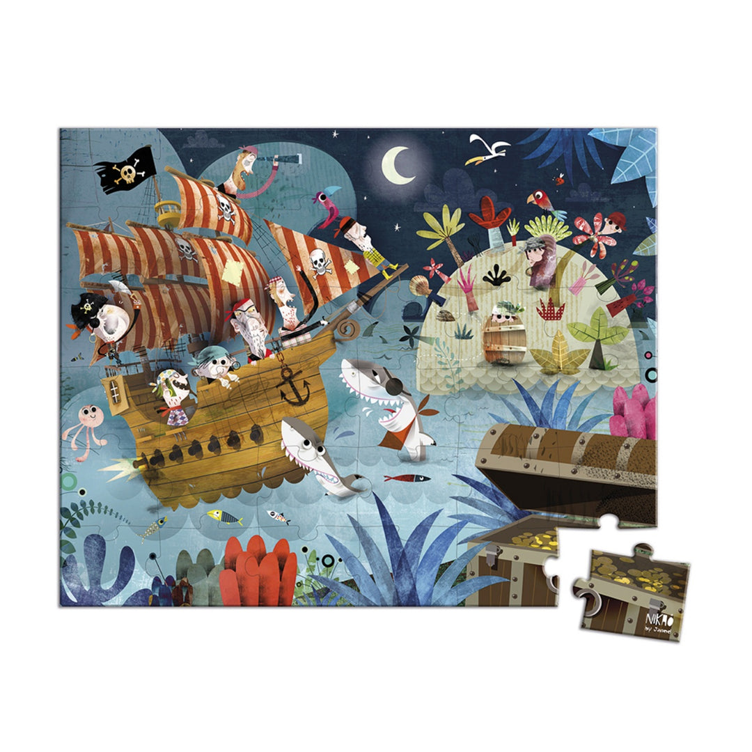 Janod Puzzle Suitcase -  Pirate Treasure Hunt (36 pieces)