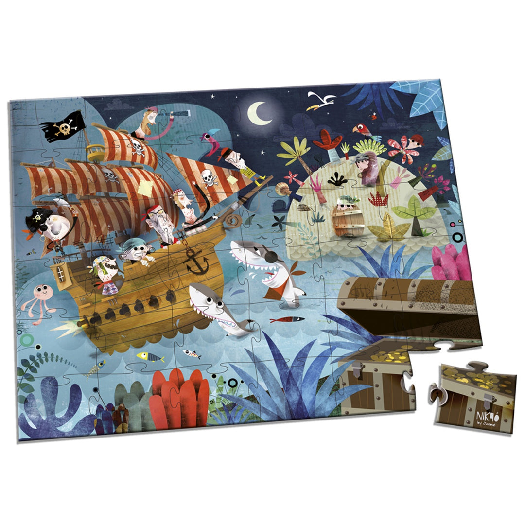 Janod Puzzle Suitcase -  Pirate Treasure Hunt (36 pieces)