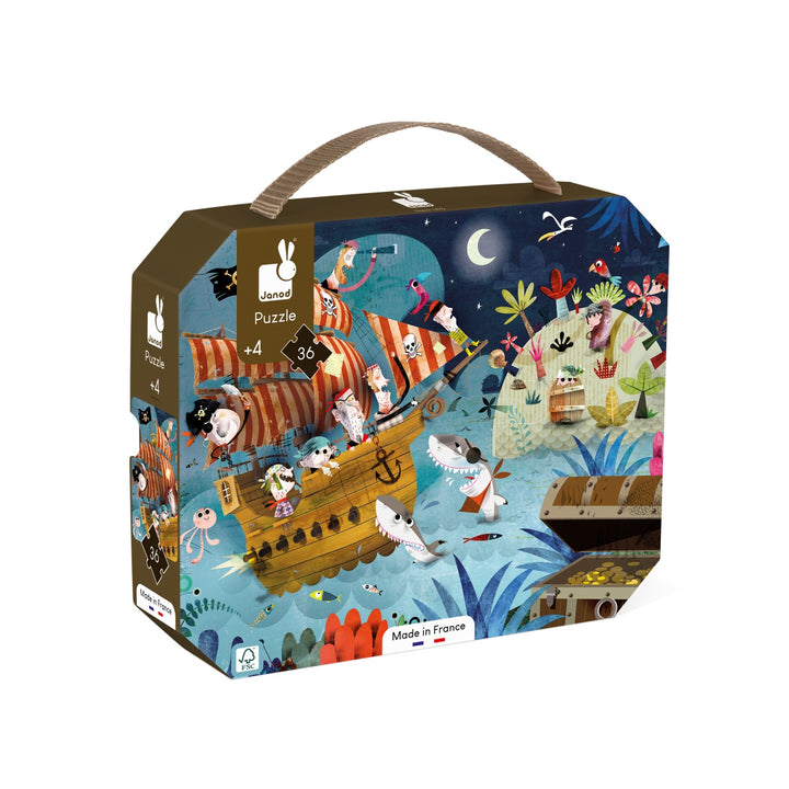 Janod Puzzle Suitcase -  Pirate Treasure Hunt (36 pieces)