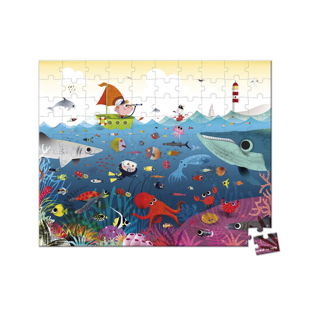 Janod Puzzle Suitcase - Underwater World (100 pieces)