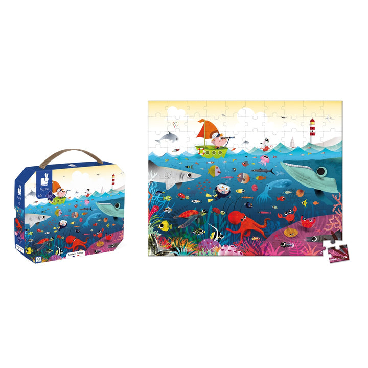 Janod Puzzle Suitcase - Underwater World (100 pieces)