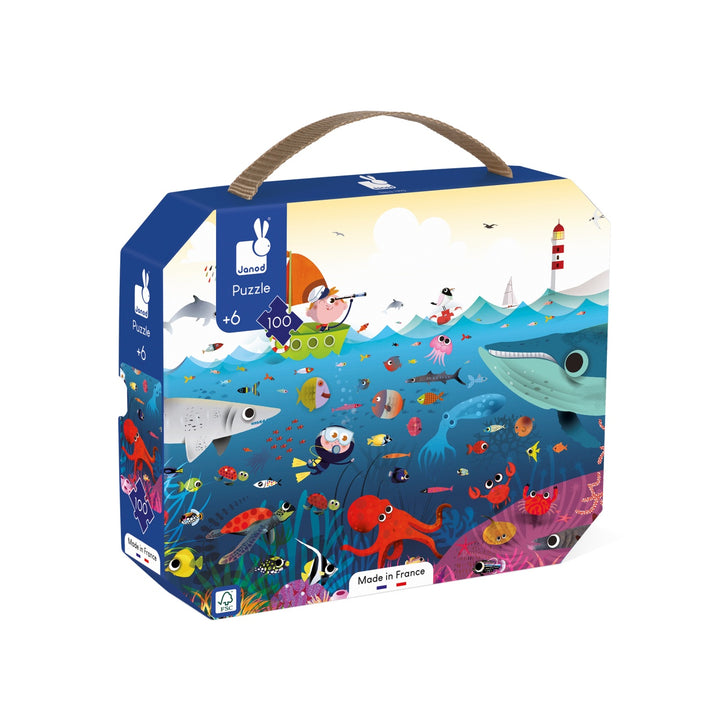 Janod Puzzle Suitcase - Underwater World (100 pieces)