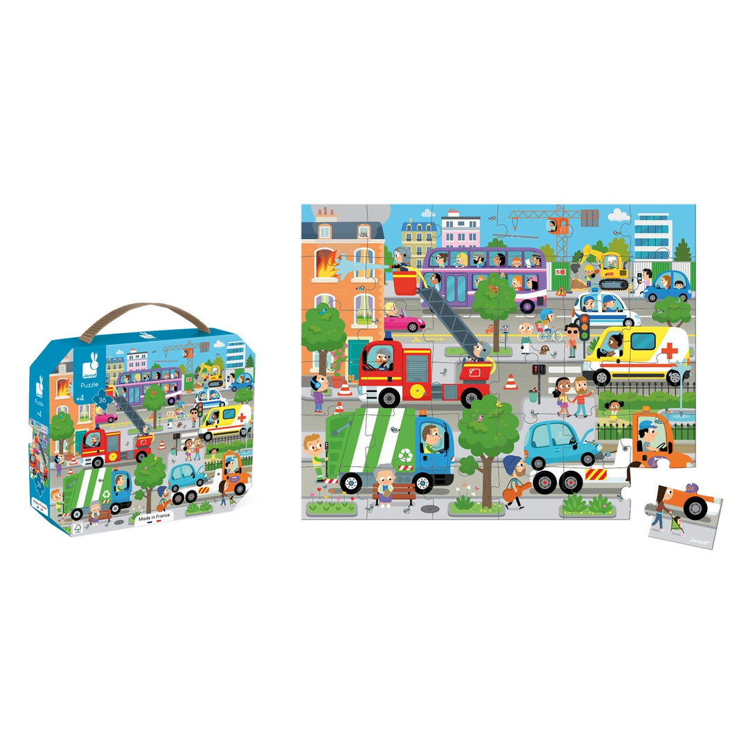Janod Puzzle Suitcase - City (36 pieces)