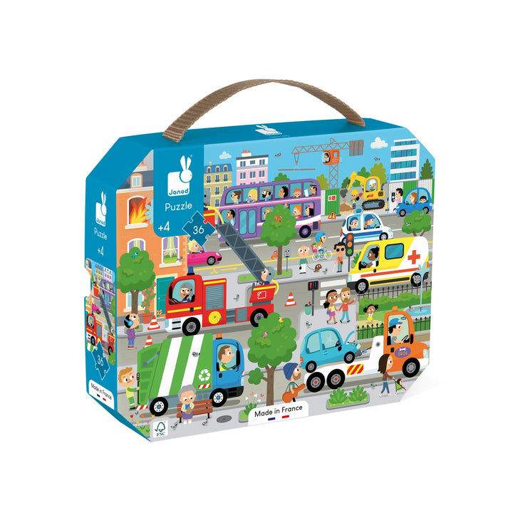 Janod Puzzle Suitcase - City (36 pieces)