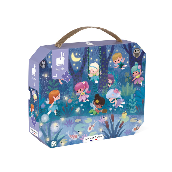 Janod Puzzle Suitcase - Fairies and Waterlilies (36pc)