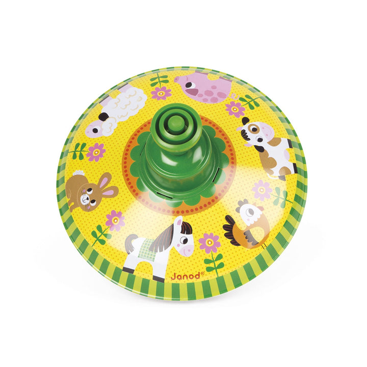 Janod Spinning Top - Farm (assorted)