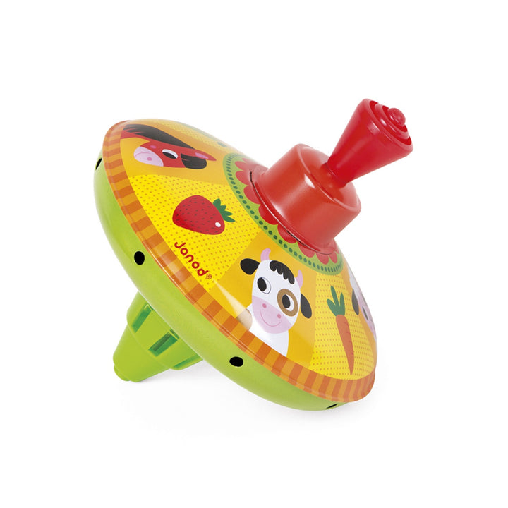 Janod Spinning Top - Farm (assorted)