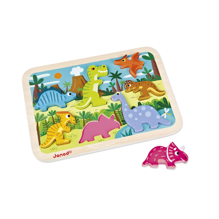 Janod Chunky Wooden Puzzle - Dinosaurs