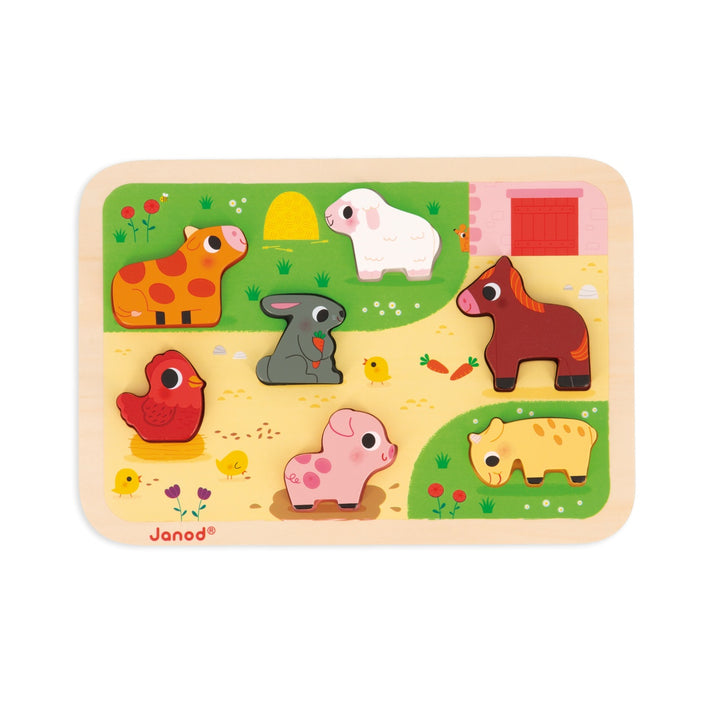 Janod Chunky Wooden Puzzle - At the Farm