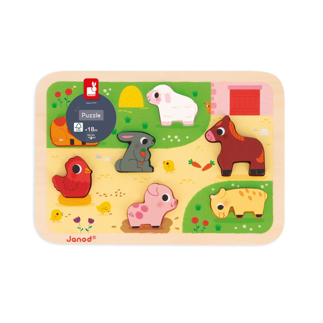 Janod Chunky Wooden Puzzle - At the Farm
