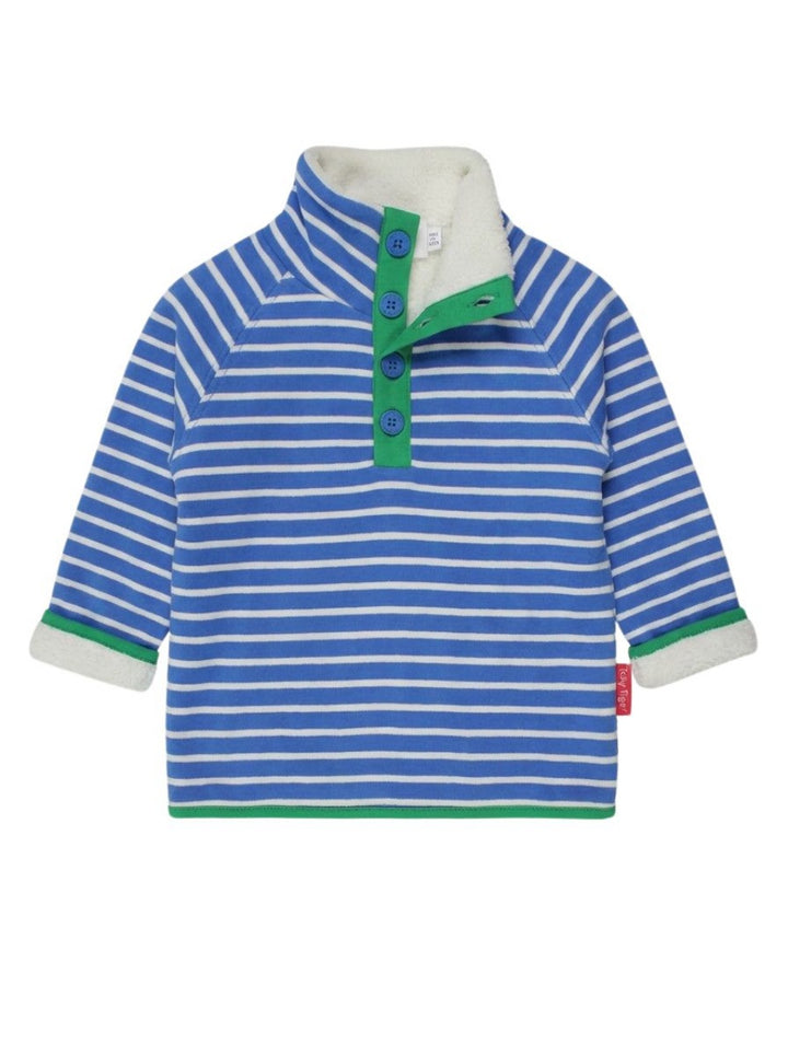 Toby Tiger Fleece Sweatshirt - Blue Breton Stripe