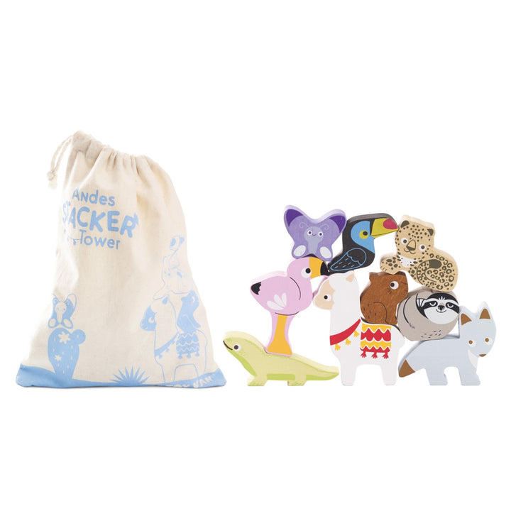 Le Toy Van Stacking Andes Animals with Bag