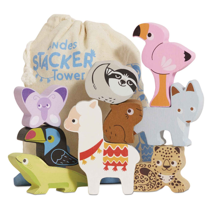 Le Toy Van Stacking Andes Animals with Bag