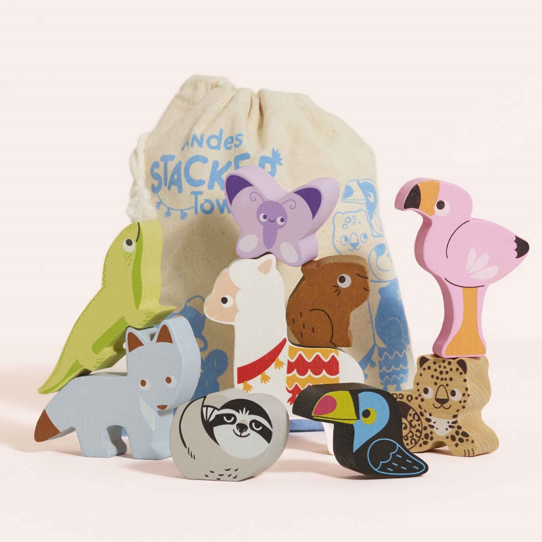 Le Toy Van Stacking Andes Animals with Bag