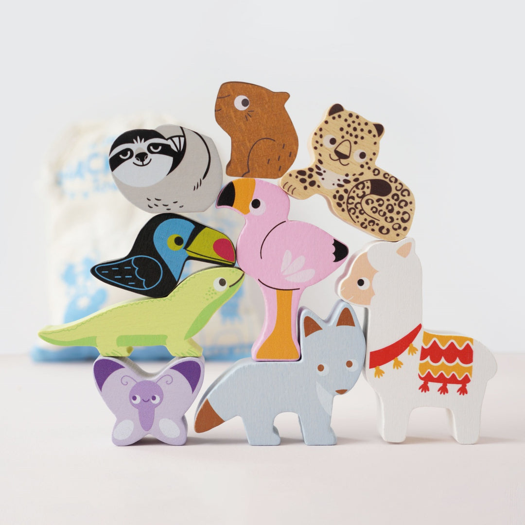 Le Toy Van Stacking Andes Animals with Bag