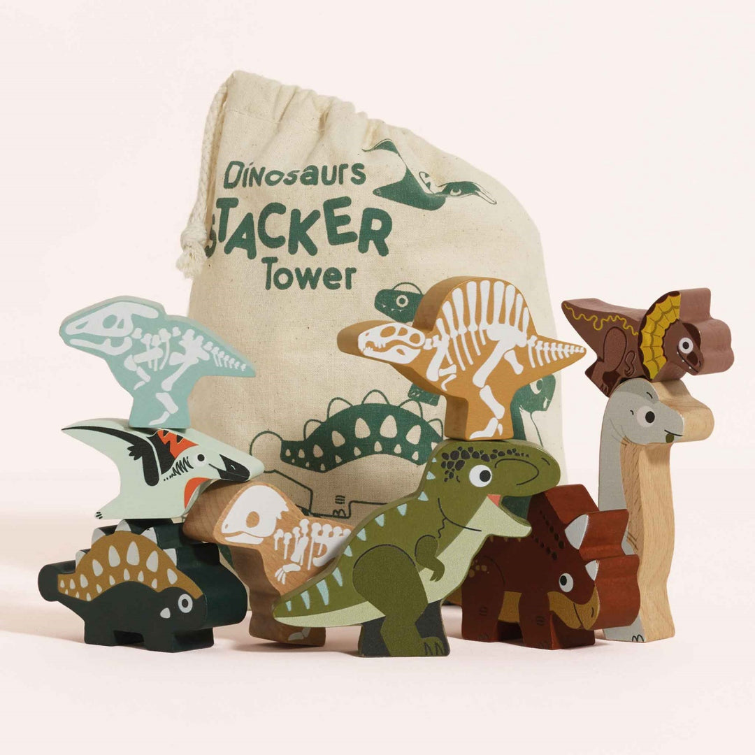 Le Toy Van Stacking Dinosaurs with Bag