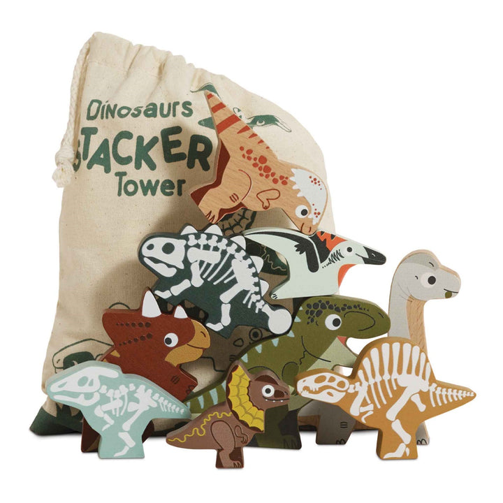 Le Toy Van Stacking Dinosaurs with Bag
