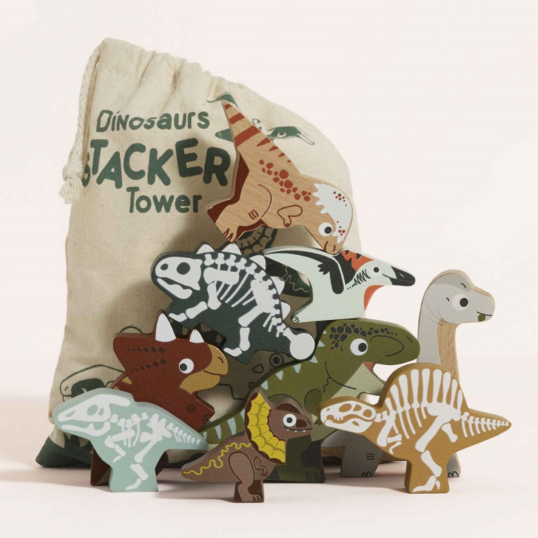 Le Toy Van Stacking Dinosaurs with Bag