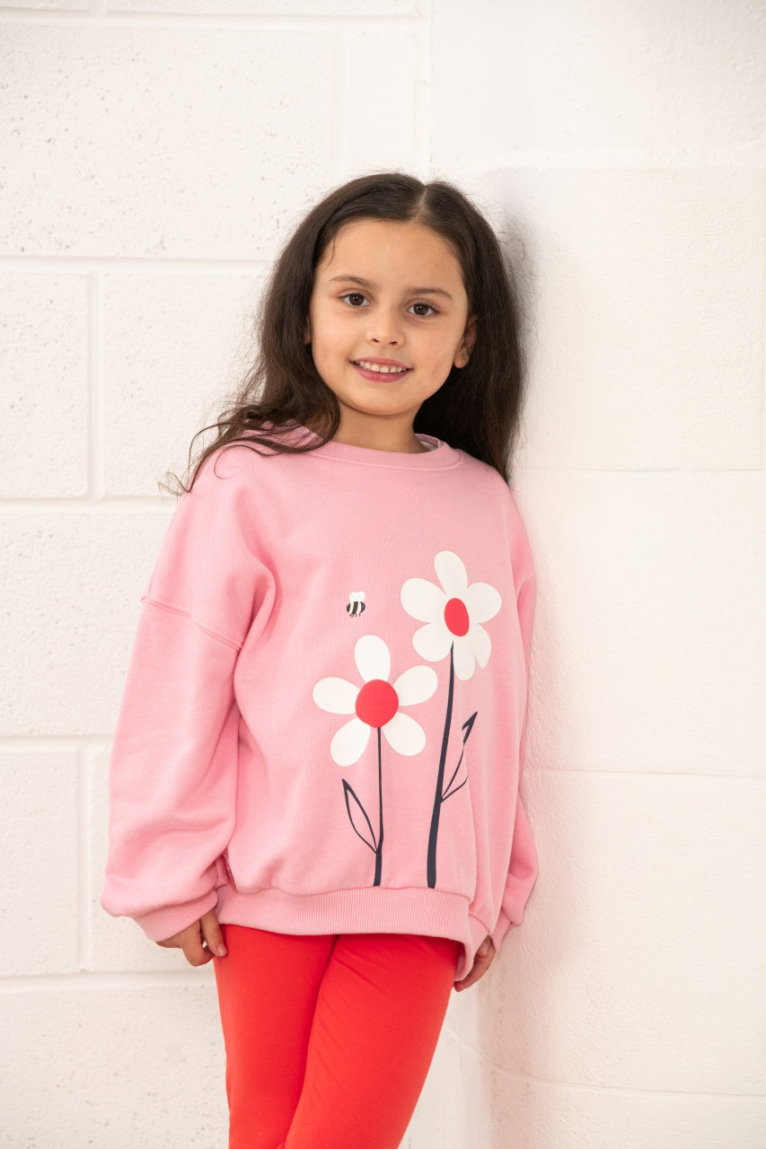 Lighthouse Flora Sweatshirt - Dusky Pink &amp; Flowers
