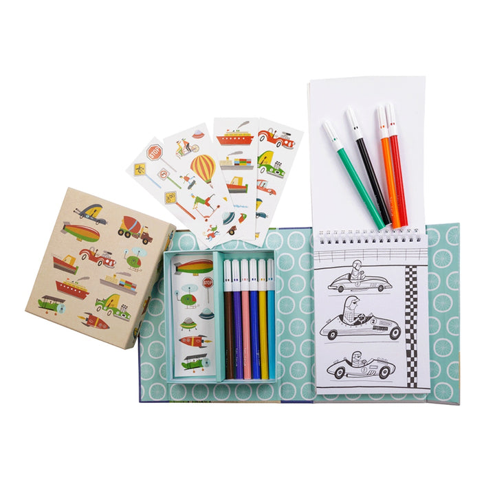 Tiger Tribe Colouring Set - Transport