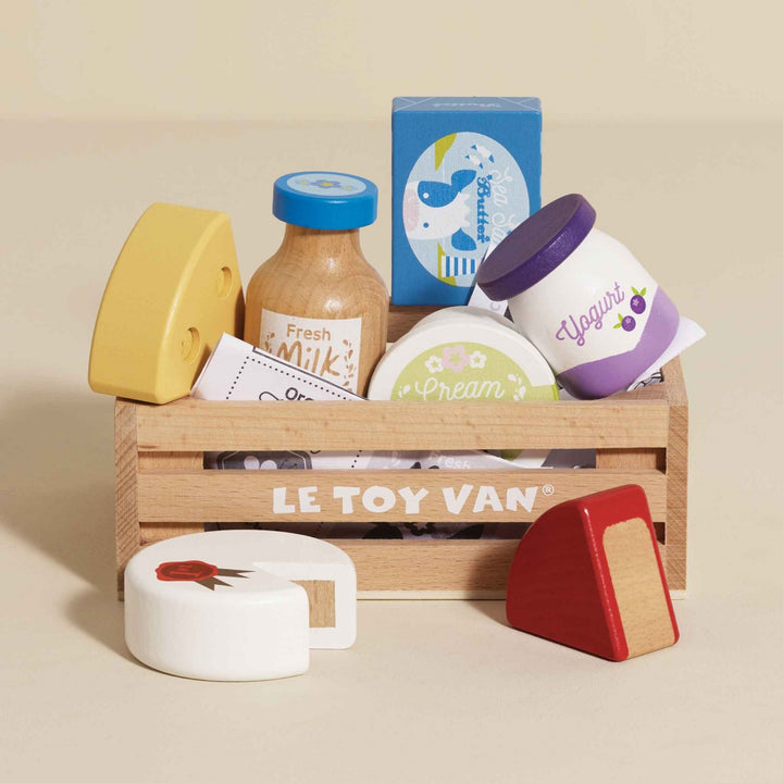 Le Toy Van Honeybake Market Crate - Cheese and Dairy