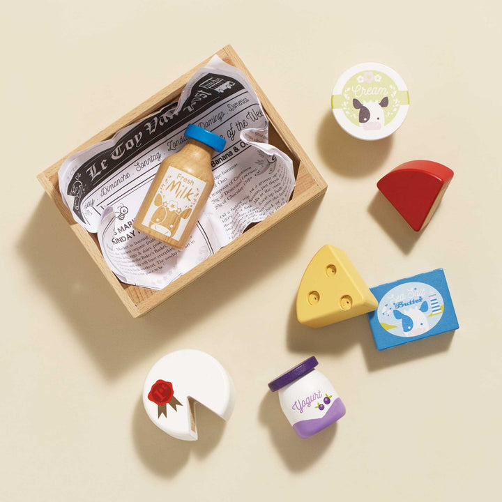 Le Toy Van Honeybake Market Crate - Cheese and Dairy