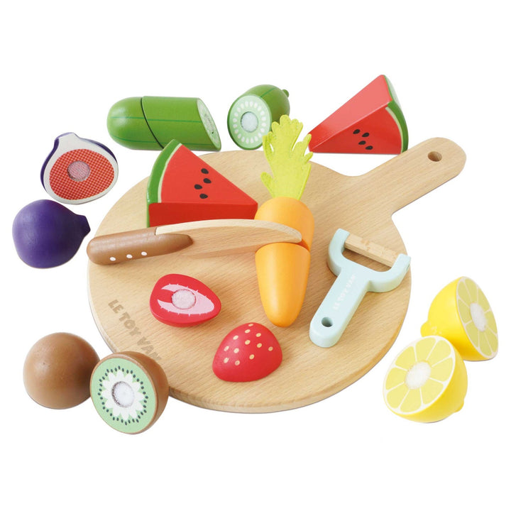 Wooden Chopping Board and Sliceable Play Food