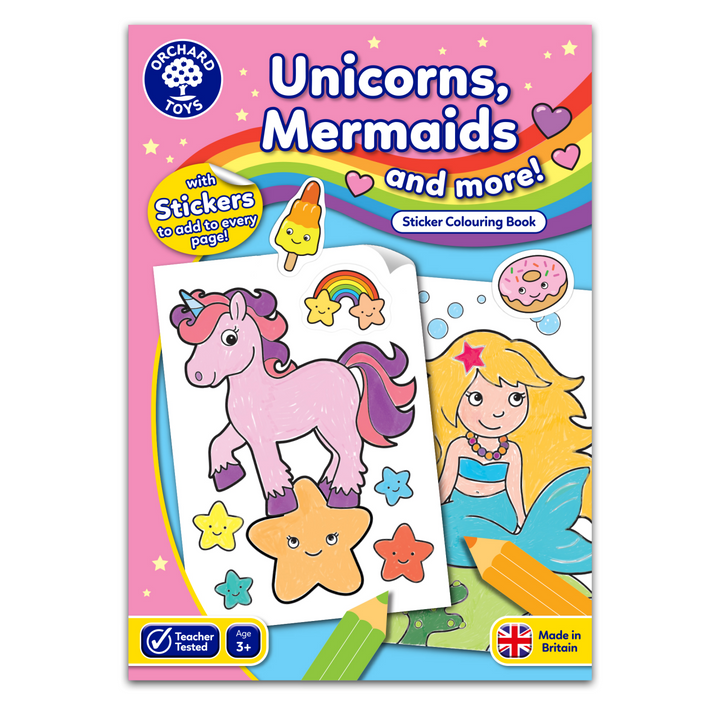 Orchard Toys Book Unicorns and Mermaids Sticker Colouring Book
