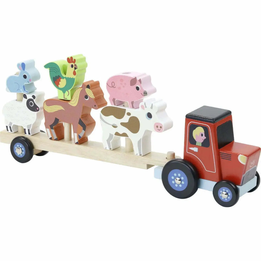Vilac Tractor and Trailer with Stacking Animals