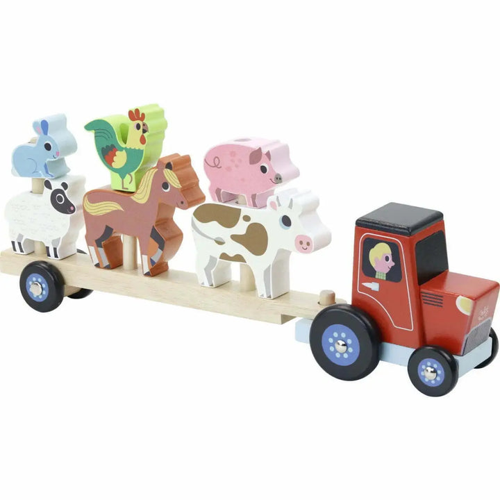Vilac Tractor and Trailer with Stacking Animals