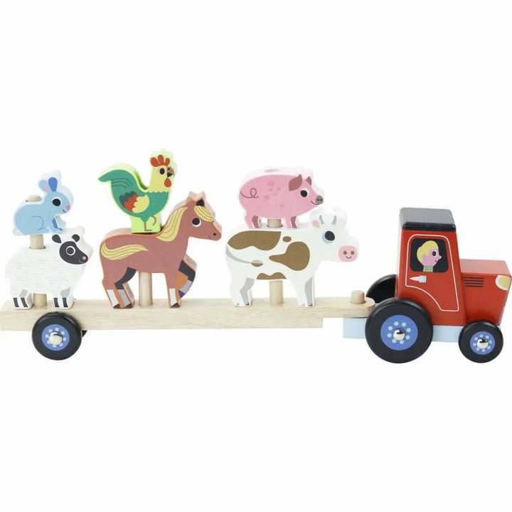 Vilac Tractor and Trailer with Stacking Animals